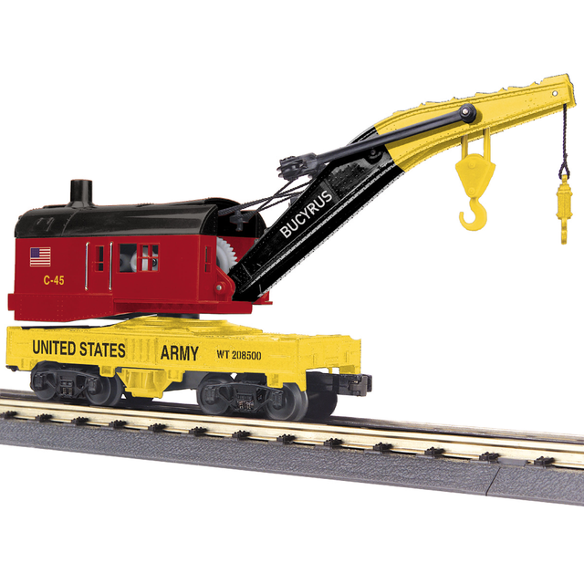 MTH 30-79707 O Gauge RailKing Crane Car - U.S. Army | East Main Trains