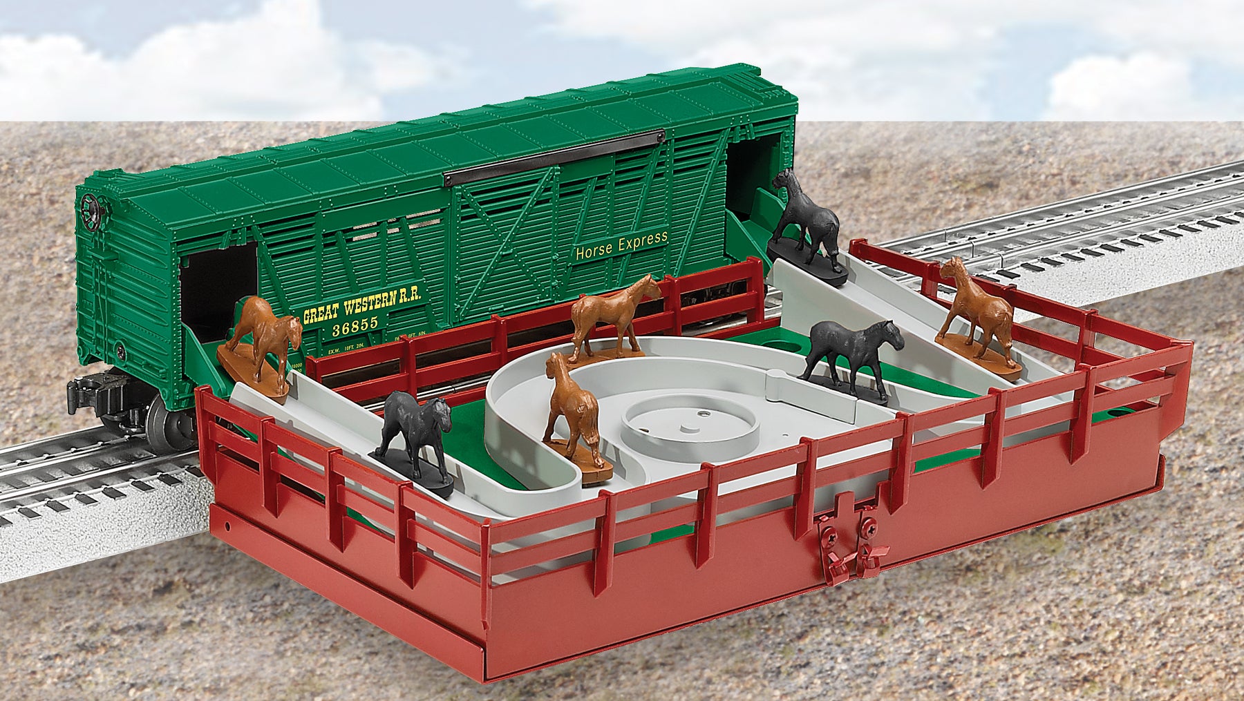 Lionel 6 36855 Great Western Horse Car Corral East Main Trains